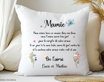 Coussin mamie personnalisé, cadeau maman, fête des mères, fête des grands-mères