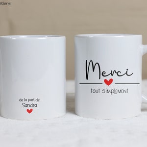 Mug merci personnalisé, cadeau remerciement, tasse merci personnalisée image 1