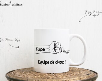 Mug personnalisé papa, tasse personnalisée fête des pères