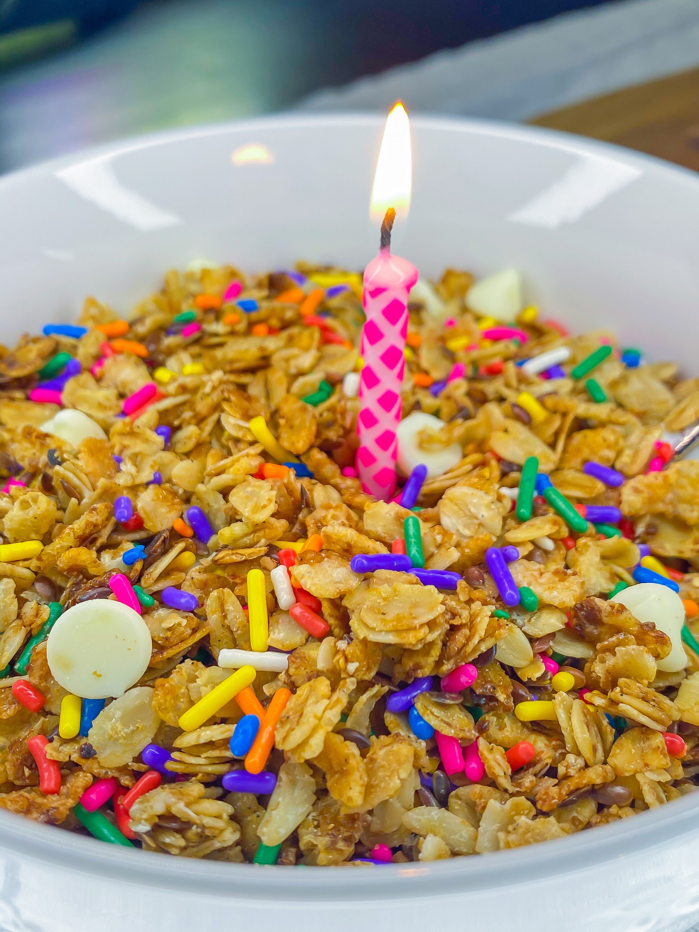 made good birthday cake drizzled granola bars