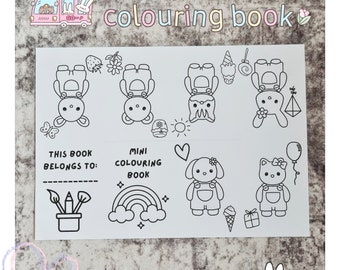 Printable Colouring Book | DIY Colouring Book | Sylvanian Theme Colouring Book | Party Favour | Mini Colouring Book