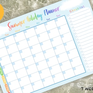 Printable Summer Holiday Planner | UK Summer Holiday Calendar | School Summer Planner