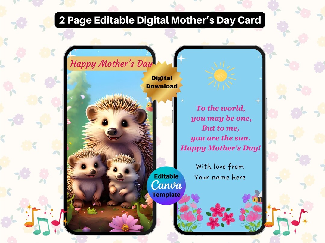 Happy Mothers Day Video Card Editable Mothers Day Video Card Mothers ...