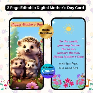 Happy Mothers Day Video Card Editable Mothers Day Video Card Mothers Day Card Digital Mothers Day Video Greeting card Mothers day