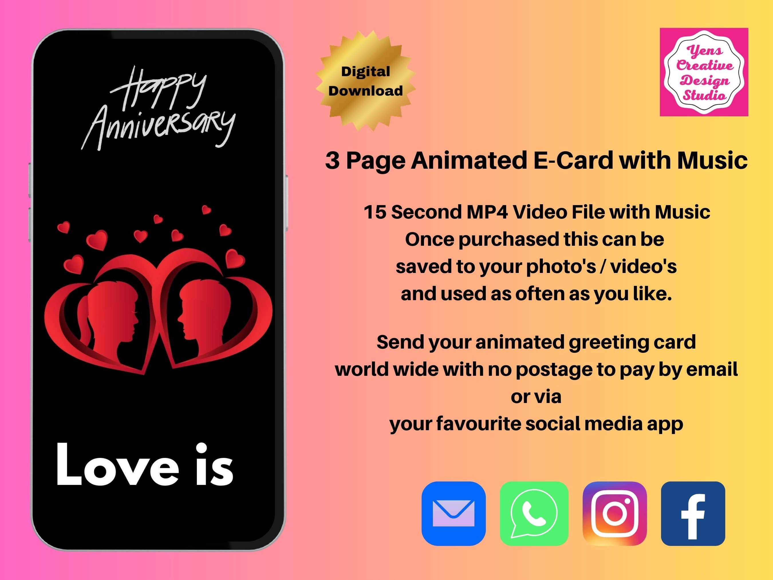 Animated Anniversary Ecard Anniversary Video Card Etsy