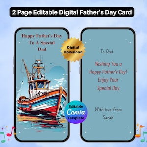 Feliz Día del Padre Tarjeta de Video Editable Día del Padre Tarjeta de Video Tarjeta del Día del Padre Tarjeta Digital del Día del Padre Video Tarjeta de Felicitación Día del Padre