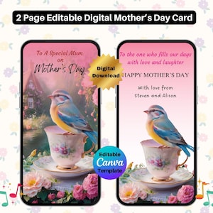 Tarjeta de video del Día de la Madre Tarjeta de video editable del Día de la Madre Tarjeta del Día de la Madre Tarjeta de felicitación en video digital del Día de la Madre Día de la Madre