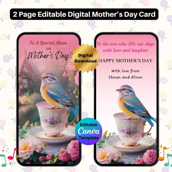 Happy Mothers Day Video Card Editable Mothers Day Video Card Mothers Day Card Digital Mothers Day Video Greeting card Mothers day