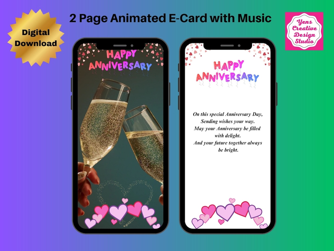 Animated Anniversary Ecard Anniversary Video Card Etsy UK