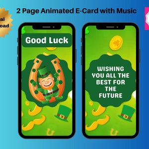 Carte animée de bonne chance E-Card Carte vidéo de bonne chance