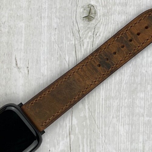 Personalised Leather Apple Watch Strap / 38mm 40mm 41mm 42mm Etsy