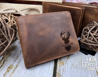 Anniversary Gift For Him, Personalized Leather Wallet, Engraved Wallet, Gift For Boyfriend, Mens Wallet, Dad Gift,  For Him, Gift For Dad