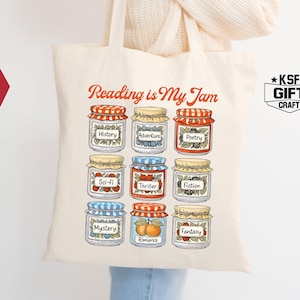 Reading Is My Jam Tote Bag: Book Lover Gift