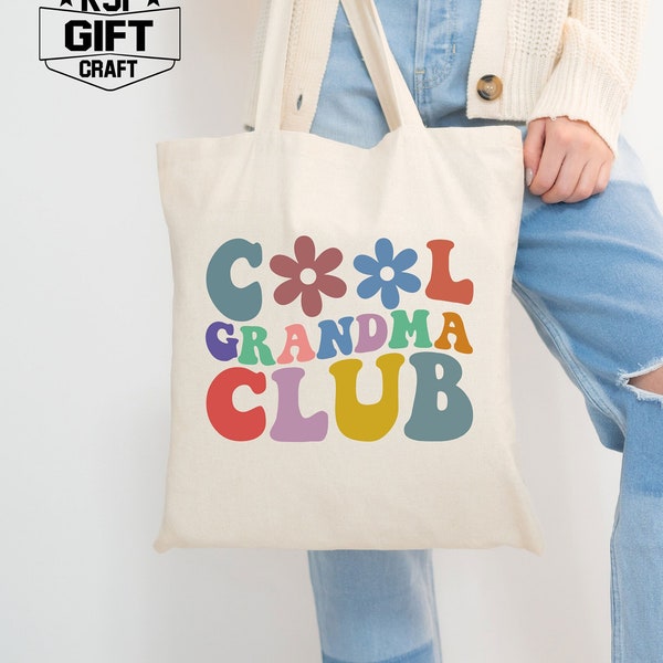 Cool Grandma Club Tote Bag, Grandma Tote Bag, Mother's Day Gift, Grandmother Tote Bag, Nana Tote Bag, Shopping Bag, Gifts For Cool Grandma