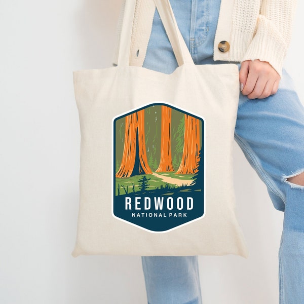 Redwood Tote Bag, Wild Life Tote, Hiking Tote Bag, Canvas Tote Bag, Market Tote Bag, Eco Friendly Tote Bag, National Park Tote, Outdoor Bag