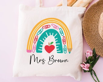 Personalized Teacher Tote Bag: School Gift Bag
