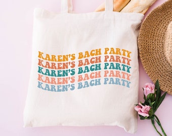 Custom Tote Bag, Repeated Text Totes, Bridesmaid Totes, Wedding Party Tote Bag, Bach Favors Tote Bag, Birthday Tote Bag, Personalized Totes