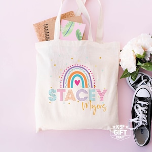 Kids Name Tote Bag, Custom Name Tote Bag,Personalized Stationery Tote, Birthday Totes, Kindergarten Preschool Library Tote, Schol Tote bag,