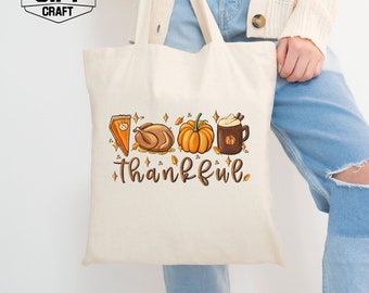 Thankful Thanksgiving Tote Bag: Fall Family Totes