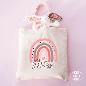 Personalized Rainbow Tote Bag: Custom Name Gift