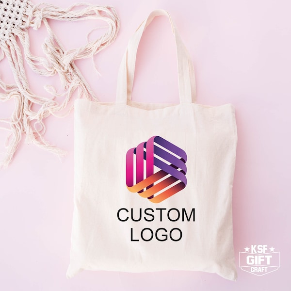 Custom Logo Bag, Business LogoTote Bag, Promotional Tote Bag, Trade Show Gift Bag, Custom Shopping Bags, Custom Text Tote, Logo Tote Bag