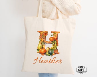 Personalized Fall Pumpkin Tote Bag: Thanksgiving Gift