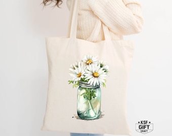 Daisy Flower Tote Bag: Birthday Gift Bag