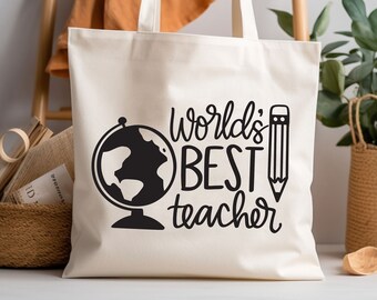 World's Best Teacher Tote Bags, Teacher Stuff Tote Bag, Teacher