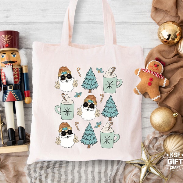 Funny Christmas Totes, Christmas Canvas Bag, Christmas Gift Bag, Santa Gift  Bag, Christmas Tree Bag, Kids  Christmas Bag, Holiday Gift Bag