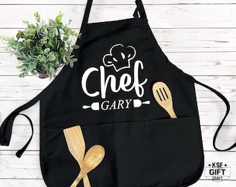 Personalized Chef Apron: Custom Printed Kitchen Apron Gift