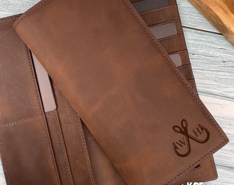 Unisex Wallet Slim Leather Long Wallet Leather Clutch Wallet Personalized Wallet