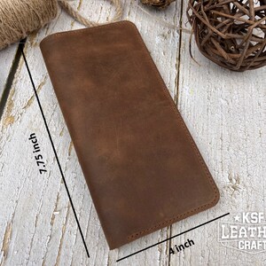 Gift for Men, Long Leather Wallet, Personalized Long Wallet, Tall ...