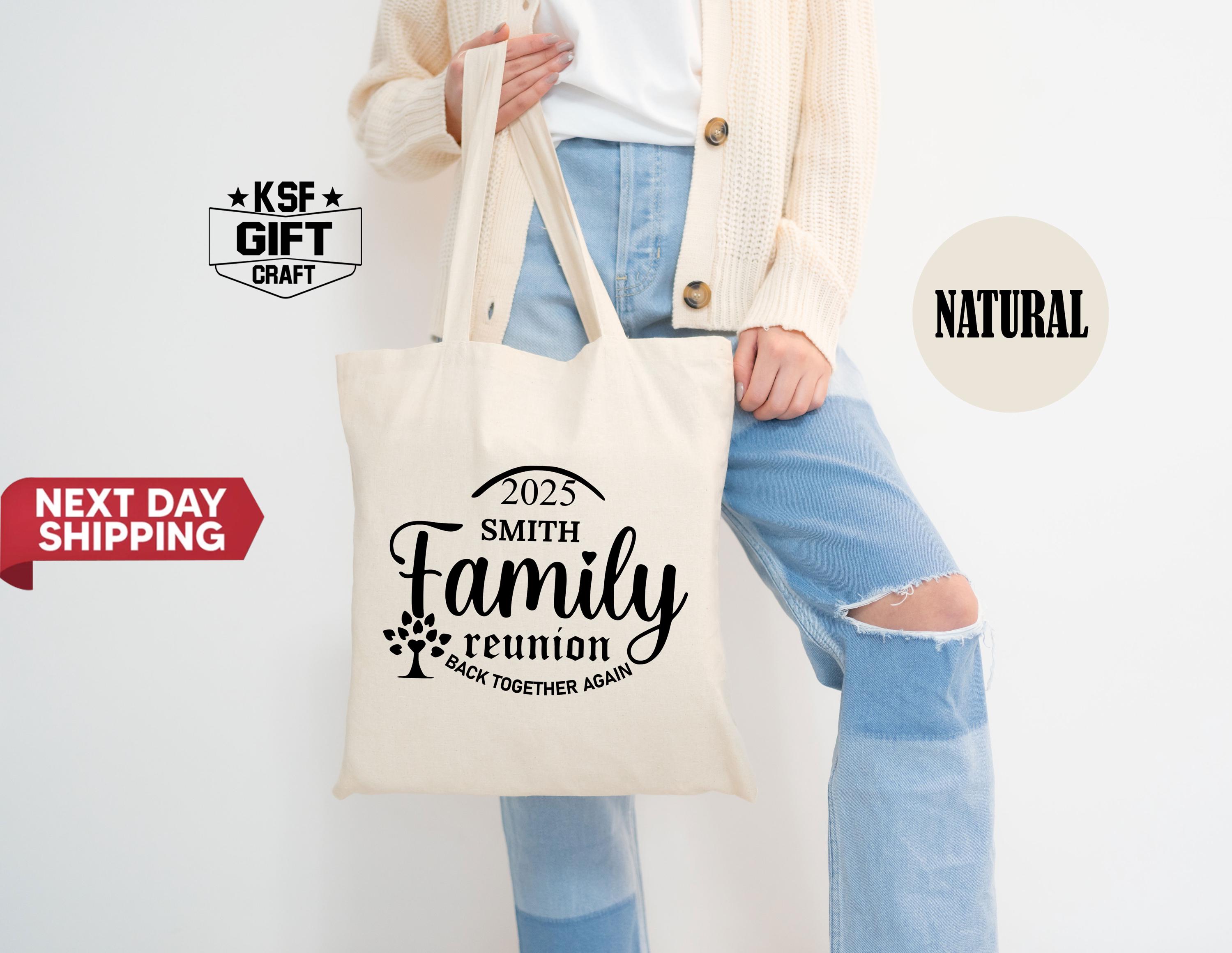 Family Reunion Tote Bag, Back Together Again Tote Bag, Custom Family Name Tote, Family Reunion Favors, Family Tree Bag, Family Gathering Bag