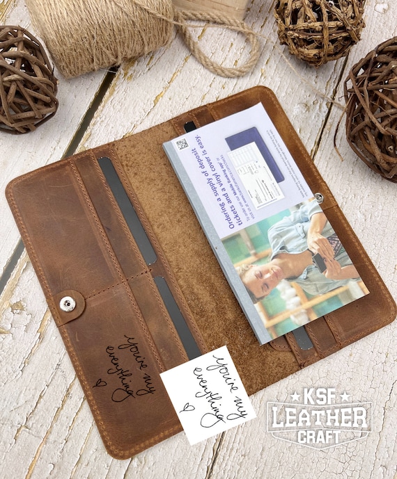 Personalized Leather Checkbook Cover