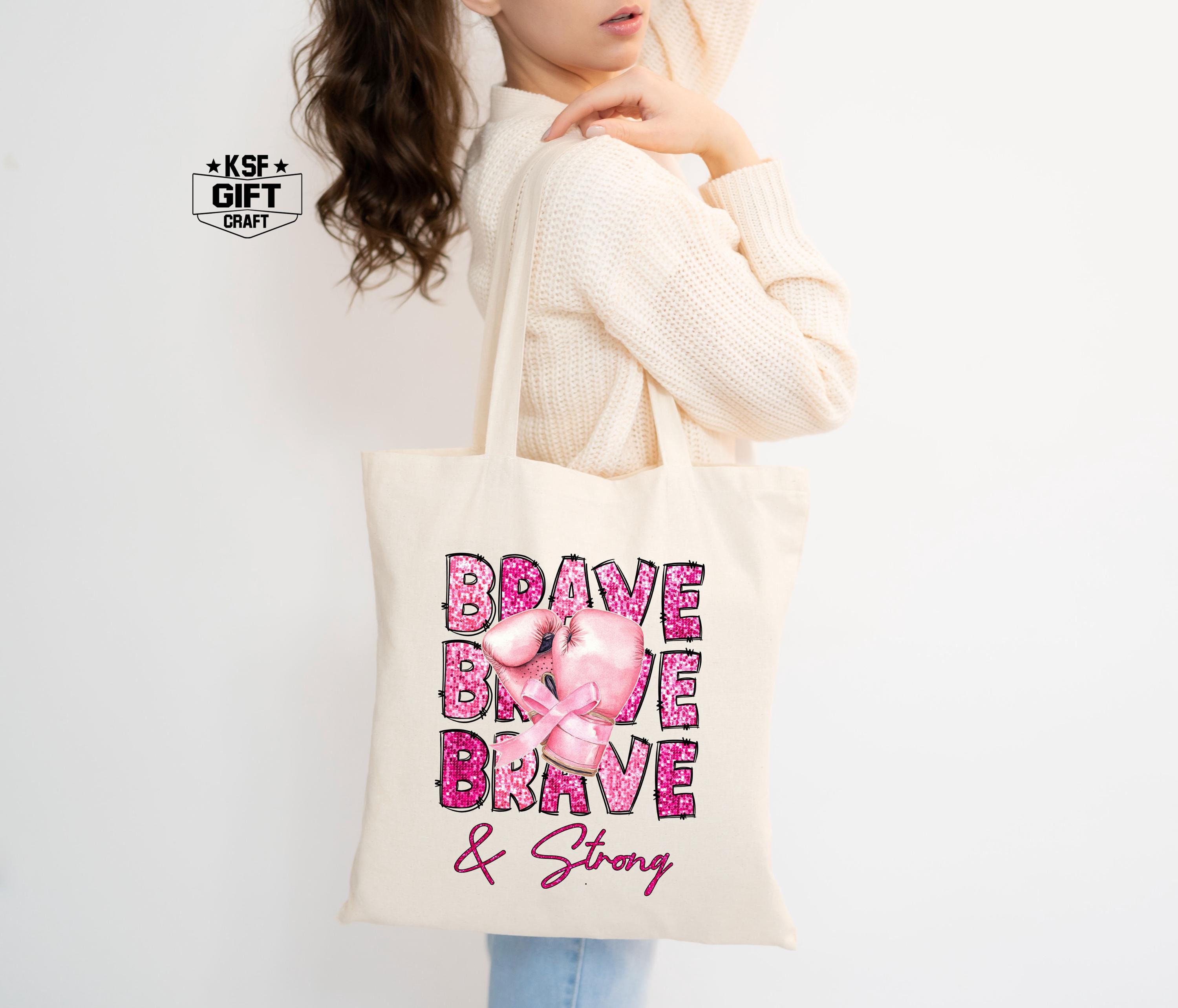 Brave & Strong Boxing Gloves Tote Bag: Motivational Gift