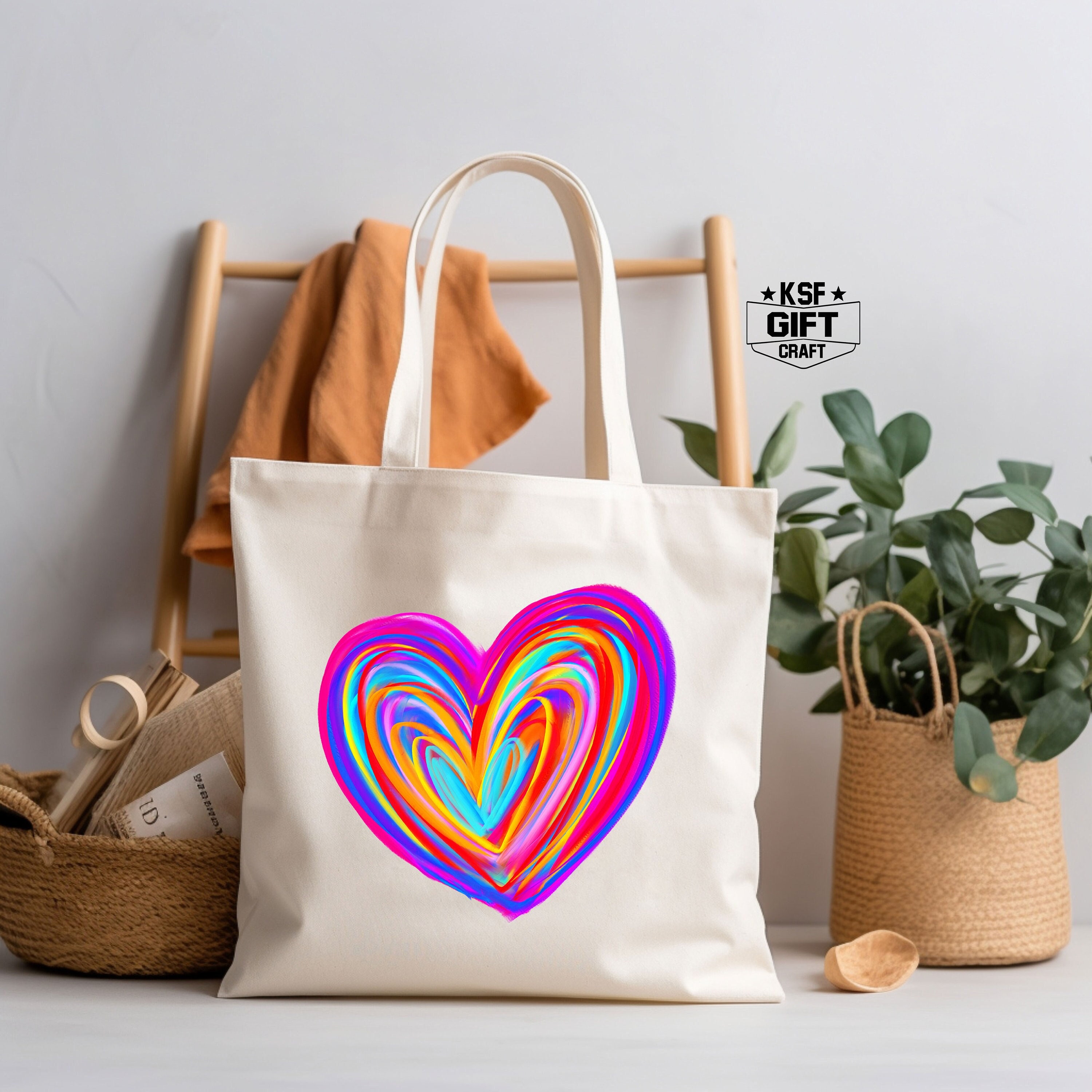 Heart Print Bag Etsy