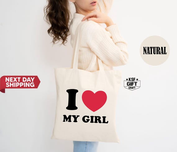 Personalized I Heart Tote Bag: Custom Text Bag