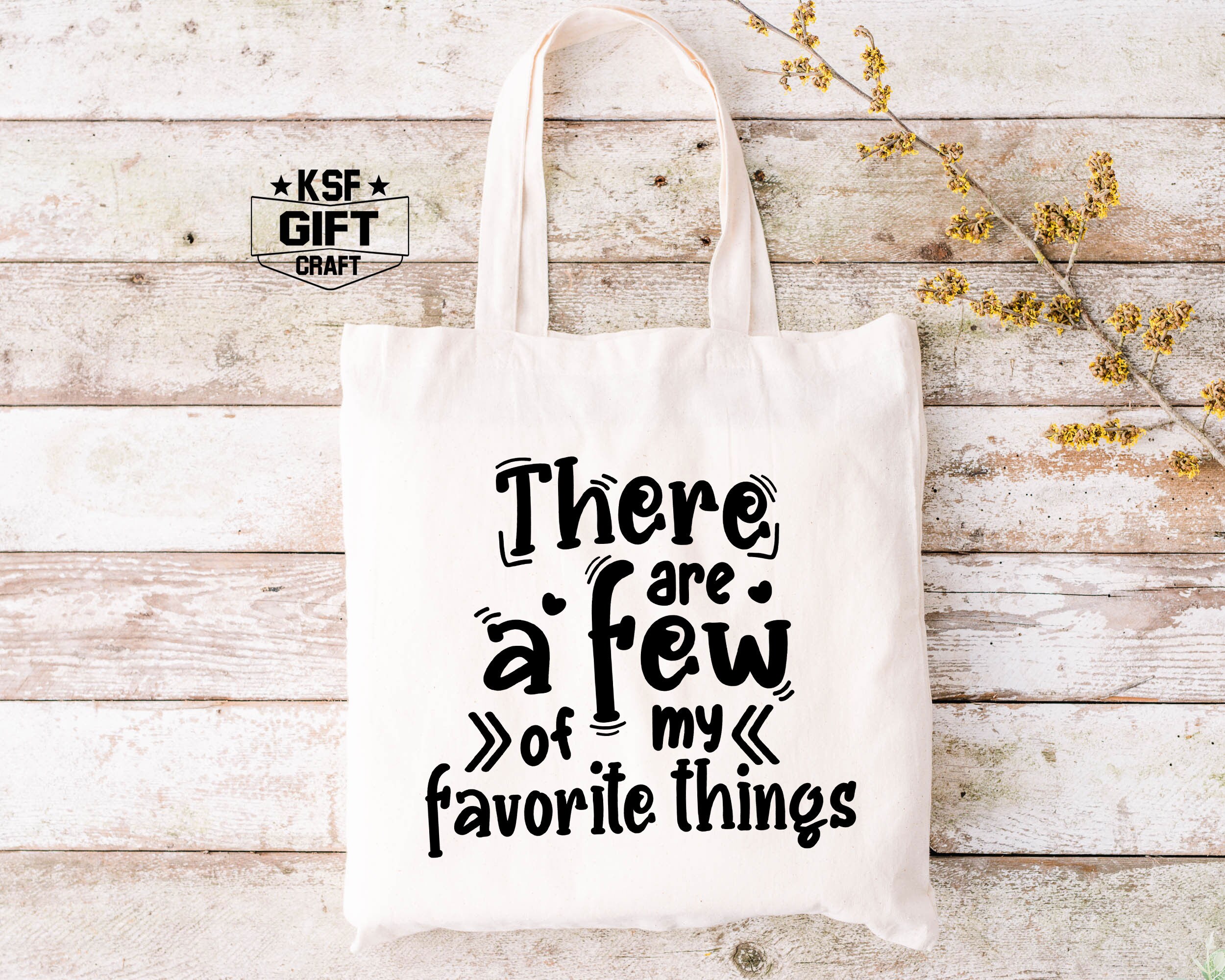 TSIIUO Women's Funny Canvas Tote Bag "Just A Few Of My Favorite Things" - Reusable Grocery & Shopping Bag