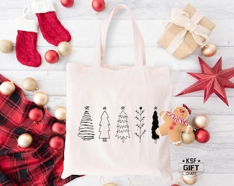 Christmas Tree Tote Bag, Xmas Gift Bags