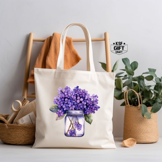 Cavallini & Co. Flower Garden Tote Bag - 100% Natural Cotton Canvas, 13" X 16" With Interior Pocket