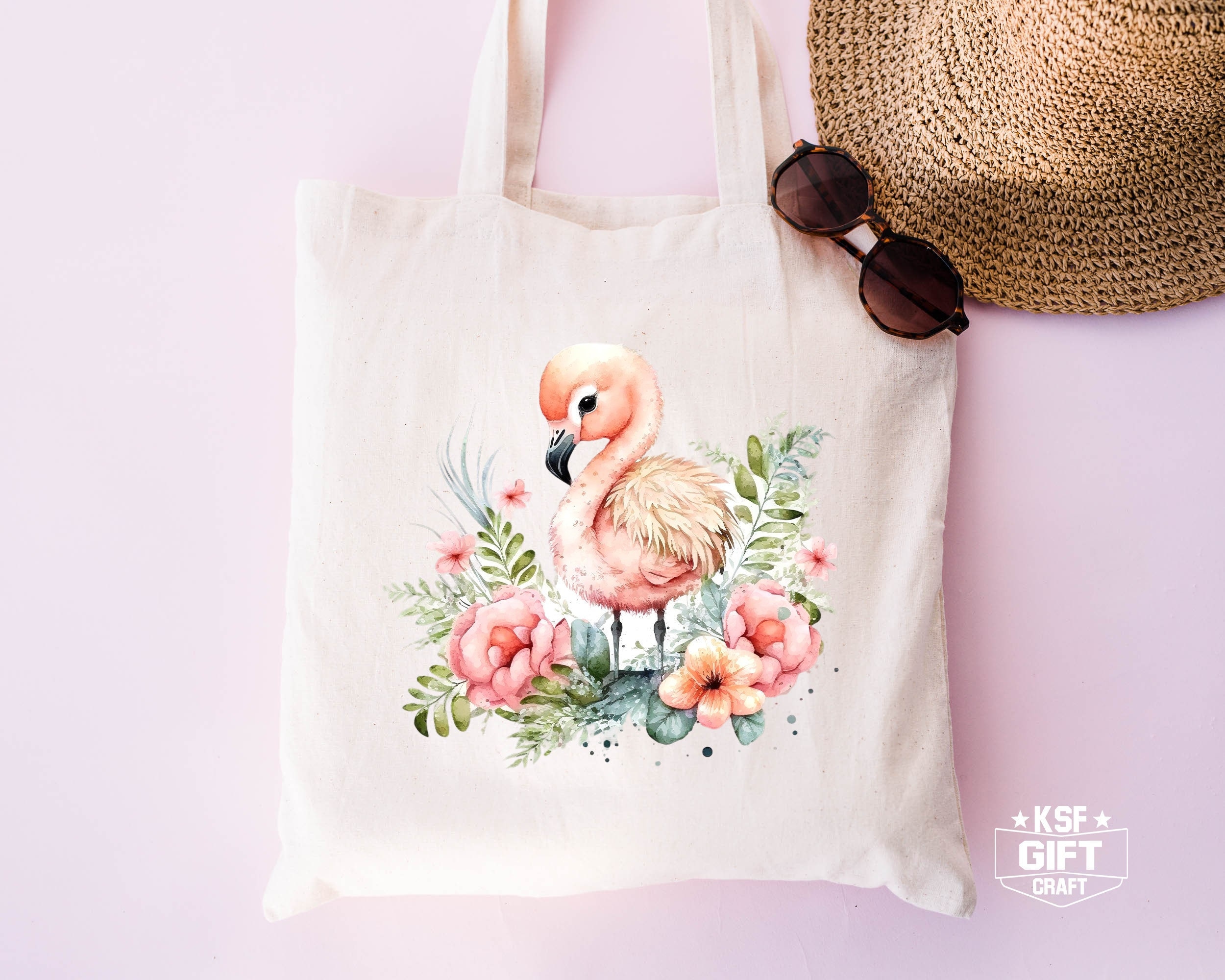 Flamingo shop canvas bag