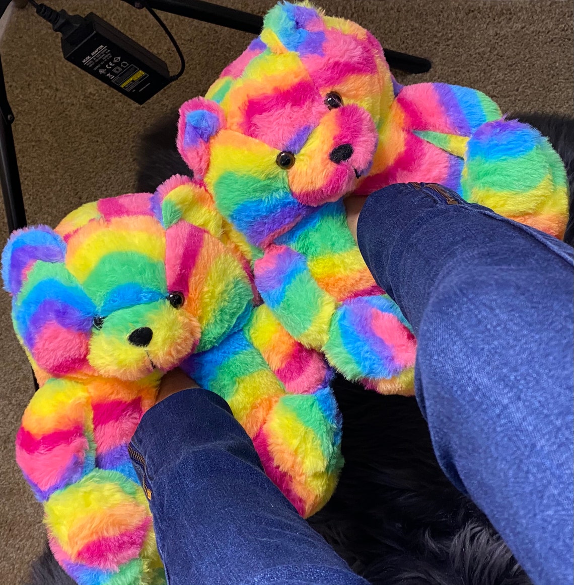 Teddy Bear Slippers Etsy