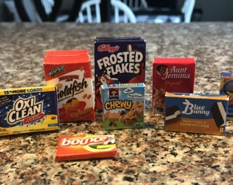 Lot de 16 miniatures imprimables d'épicerie avec nom de marque, TÉLÉCHARGEMENT NUMÉRIQUE