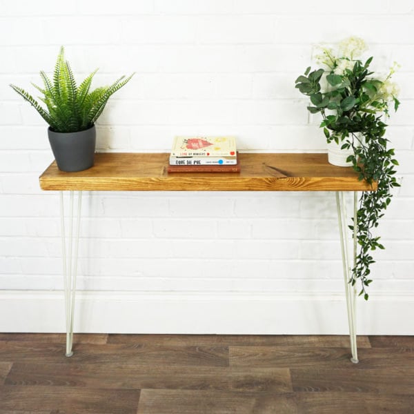 Hairpin console table on sale white
