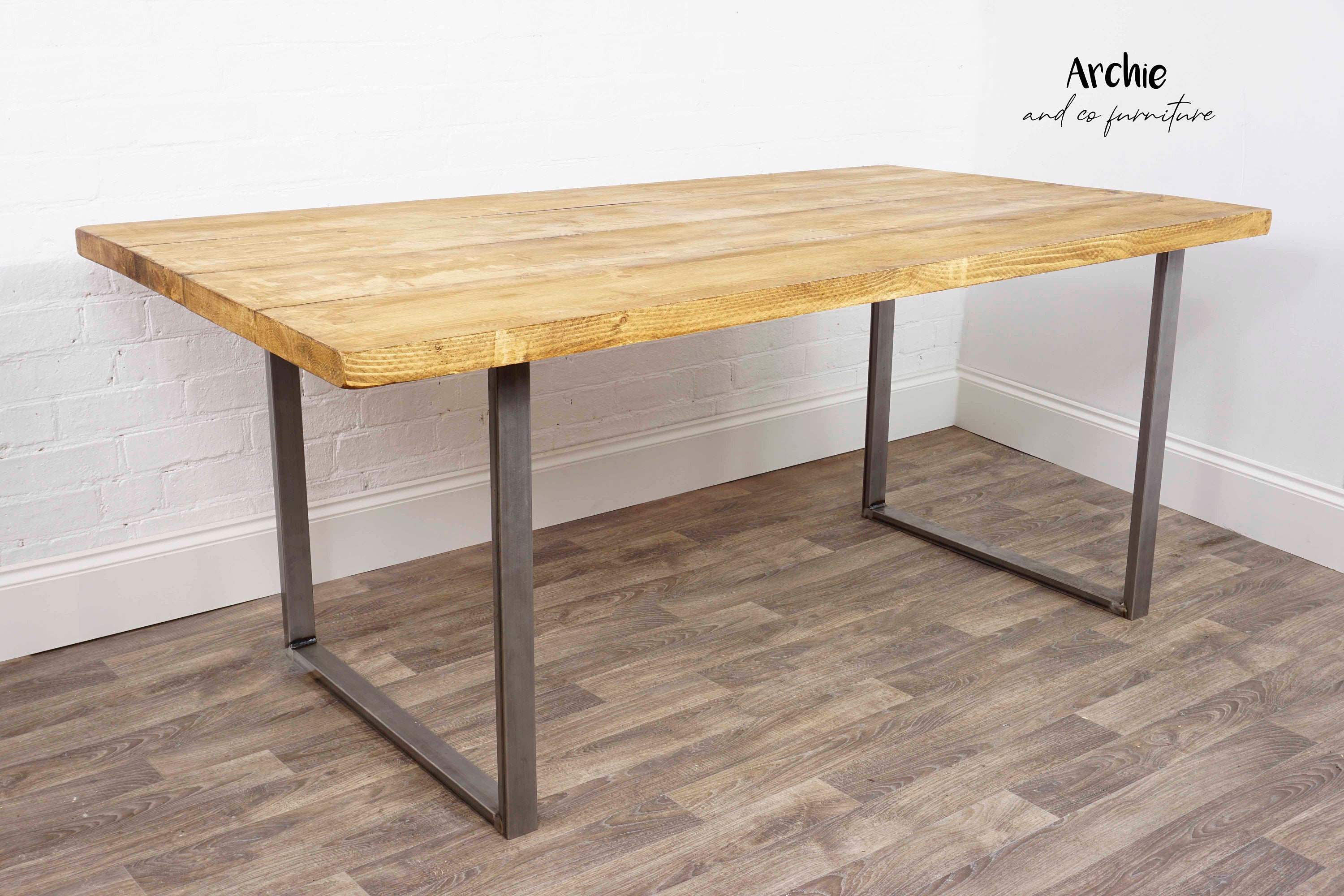 Rustic Reclaimed Timber Dining Room Table Industrial Steel Etsy UK