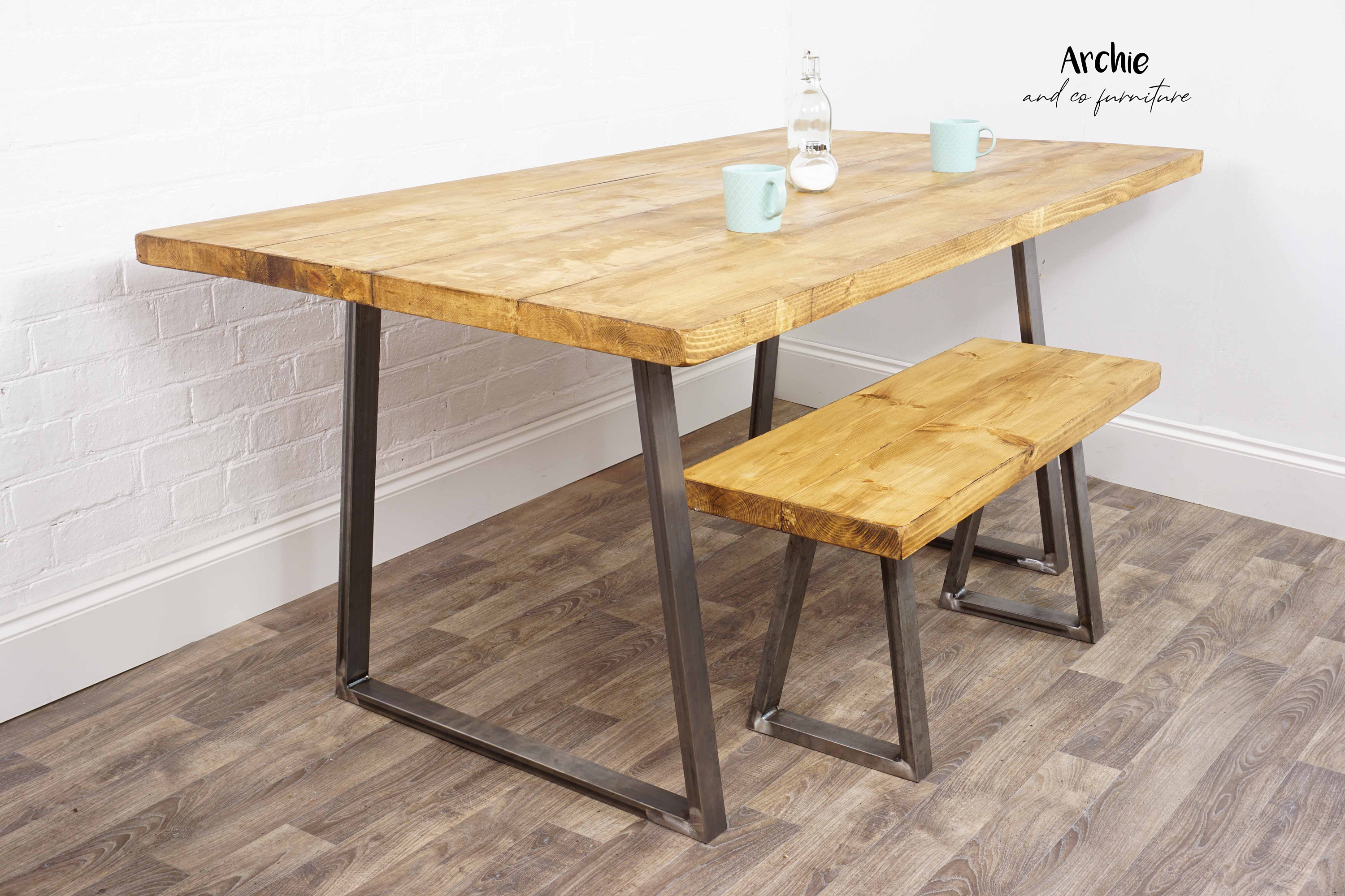 Rustic Reclaimed Timber Dining Room Table Trapezium Etsy