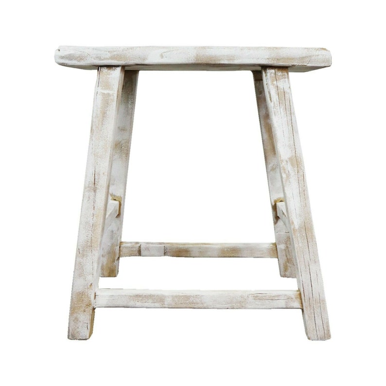 Traditional Rustic Square Barn Stool | Farmhouse Rustic Side Table ...