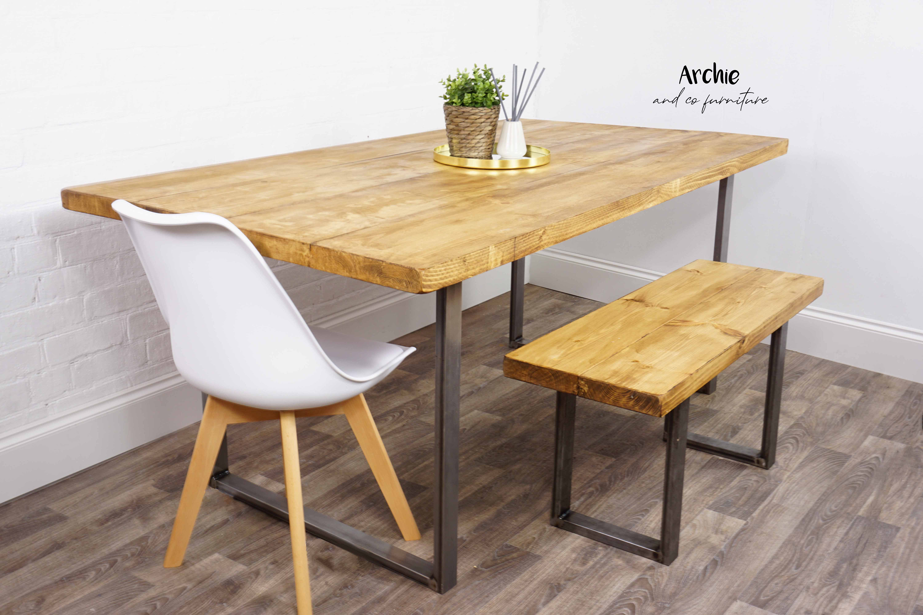 Rustic Reclaimed Timber Dining Room Table Industrial Steel Etsy