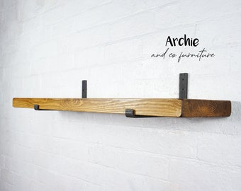 Rustic Curved Lip Shelving Brackets (Pair) Industrial, UK made, Custom Shelving