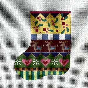 Folk Art w/ Reindeer Mini Sock, Melissa Shirley Designs
